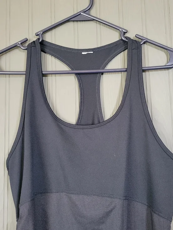 Fabletics Black Racerback Tank with Side Ruched Drawstring - Picture 3 of 5